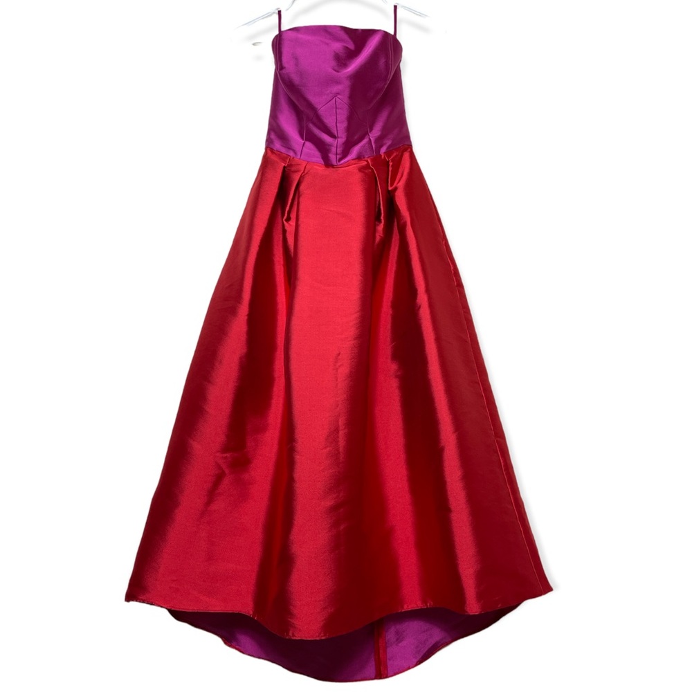 Coast Strapless Asymmetrical Hem Gown with pockets size 2